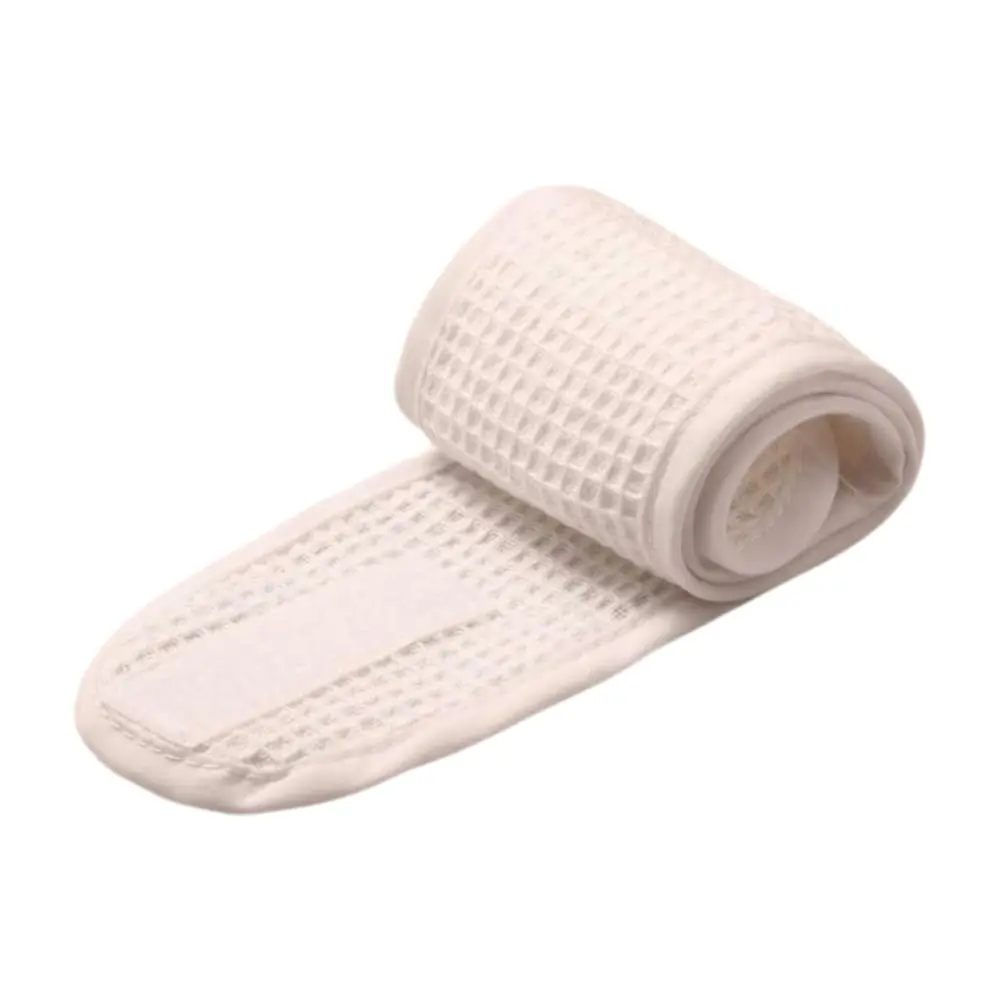 Adjustable cotton makeup hair band DC-HDB004 rolled up – compact and portable spa headband