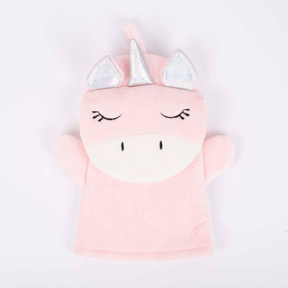 bathmate baby bath glove polyester unicorn pink dc-bm007c