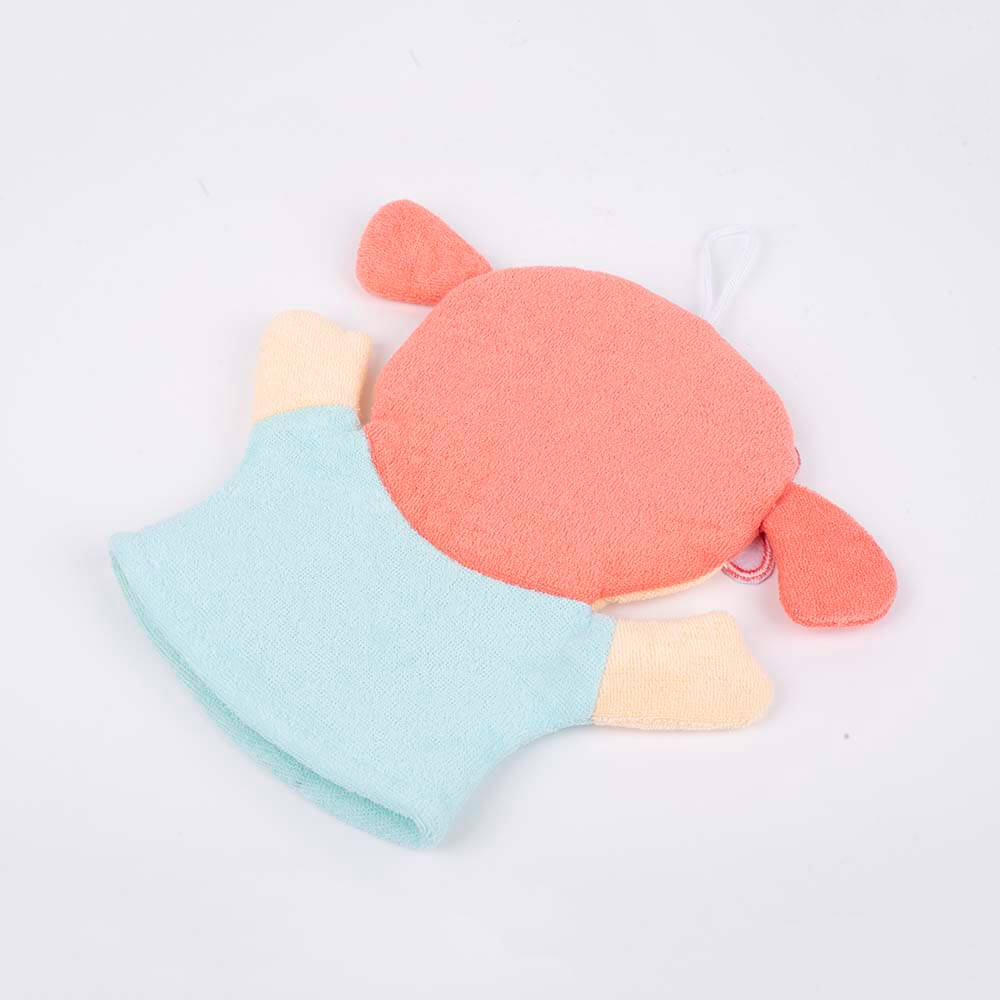 exfoliating baby soft cotton washcloths shower glove pink girl dc-bm005c