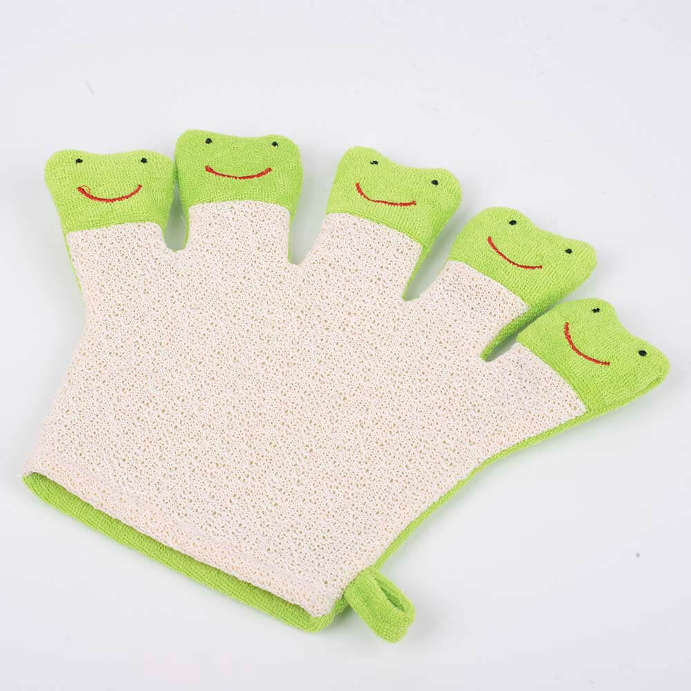 green frog terry cloth bath puppet cartoon bath mitt dc-bm001c