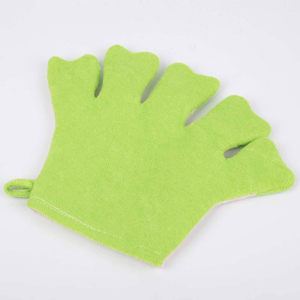 green frog terry cloth bath puppet cartoon bath mitt dc-bm001c