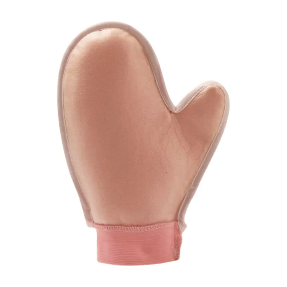 Inner view of pink Self Tanning Glove DC-BM115 with waterproof leak-proof lining to protect palms from tanning stains