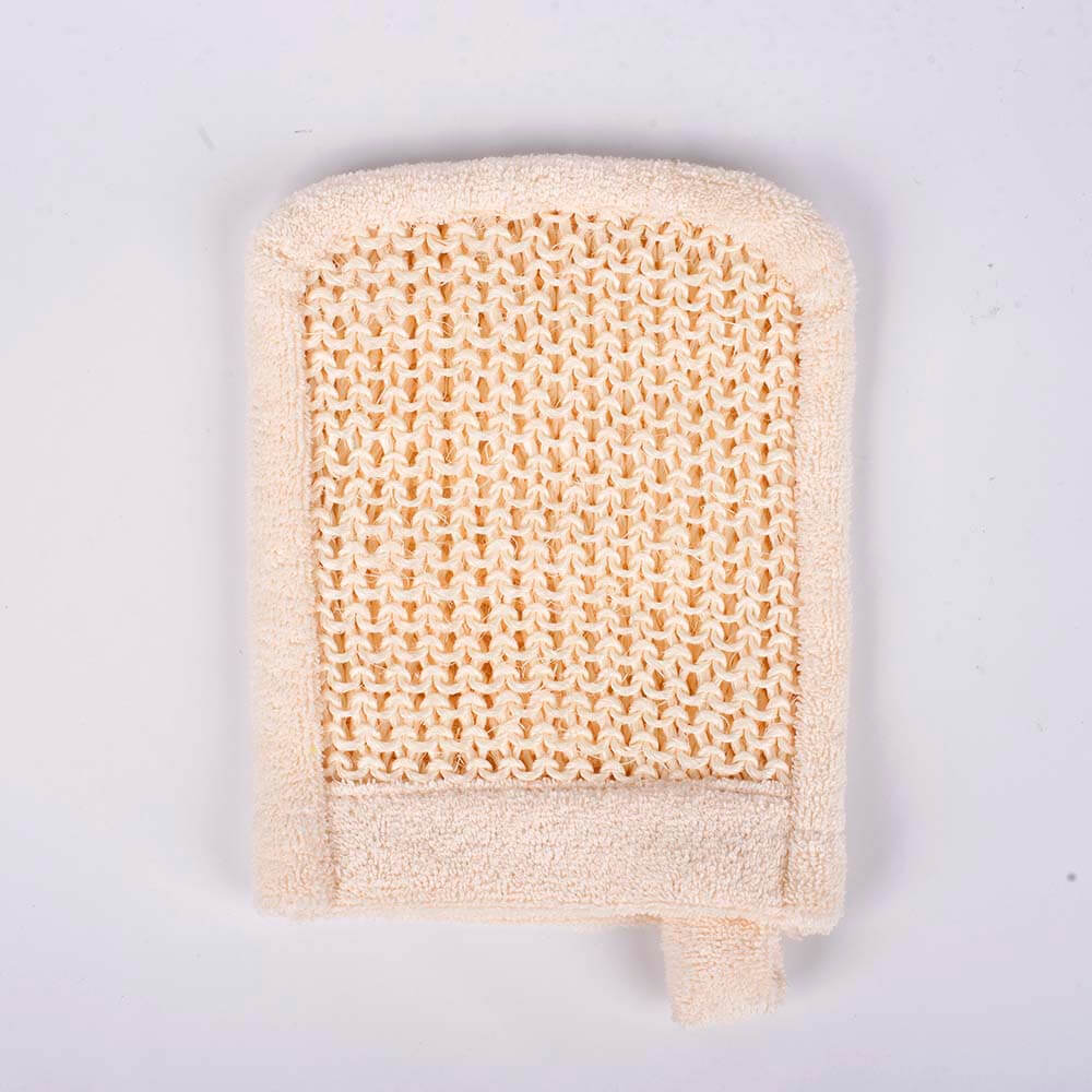 sisal terry spa bath mitt natural fiber shower sponge dc-bm047